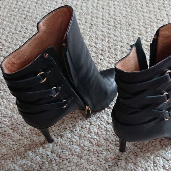 Halogen black Leather Booties size 6.5 - Picture 4 of 14